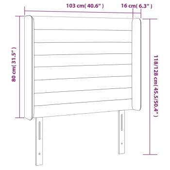 Kopfteil mit Ohren Schwarz 103x16x118/128 cm Stoff