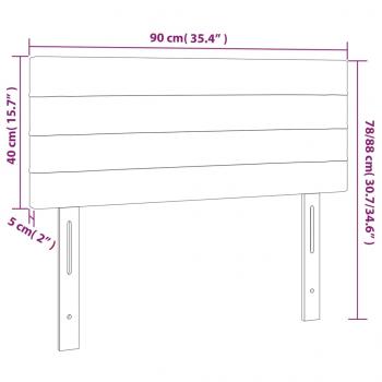 Kopfteil Schwarz 90x5x78/88 cm Samt