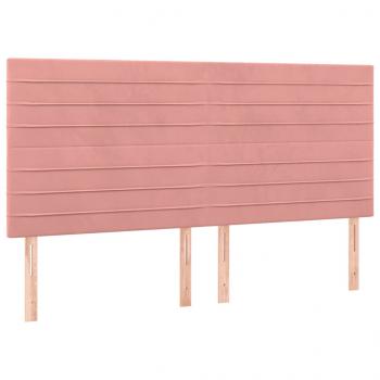 Boxspringbett mit Matratze Rosa 180x200 cm Samt