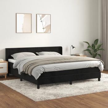 ARDEBO.de - Boxspringbett mit Matratze Schwarz 180x200 cm Samt