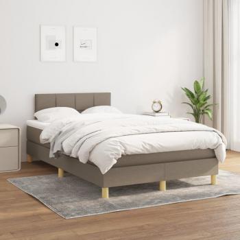 ARDEBO.de - Boxspringbett mit Matratze Taupe 120x200 cm Stoff