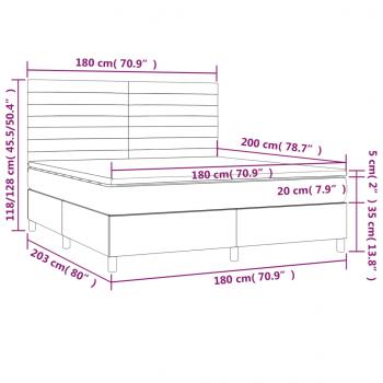 Boxspringbett mit Matratze Schwarz 180x200 cm Stoff