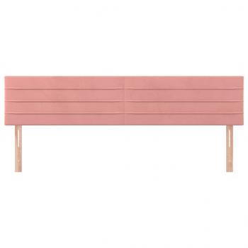 Kopfteile 2 Stk. Rosa 90x5x78/88 cm Samt