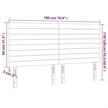 Kopfteile 4 Stk. Schwarz 90x5x78/88 cm Samt