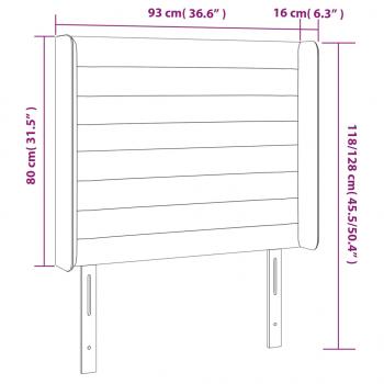 LED Kopfteil Rosa 93x16x118/128 cm Samt