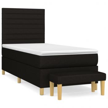 Boxspringbett mit Matratze Schwarz 90x190 cm Stoff