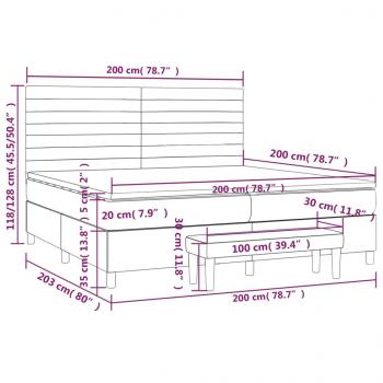 Boxspringbett mit Matratze Schwarz 200x200 cm Stoff