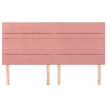 Kopfteile 4 Stk. Rosa 90x5x78/88 cm Samt