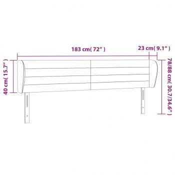 Kopfteil mit Ohren Dunkelgrau 183x23x78/88 cm Samt