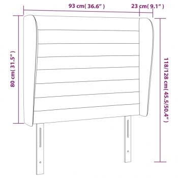 Kopfteil mit Ohren Schwarz 93x23x118/128 cm Stoff