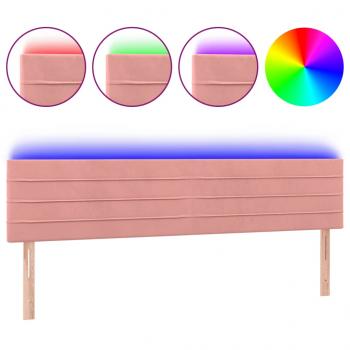 LED Kopfteil Rosa 180x5x78/88 cm Samt