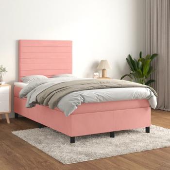 ARDEBO.de - Boxspringbett mit Matratze Rosa 120x200 cm Samt