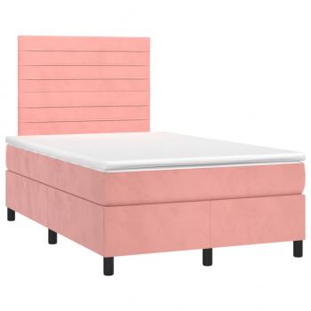 Boxspringbett mit Matratze Rosa 120x200 cm Samt