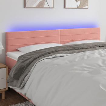 ARDEBO.de - LED Kopfteil Rosa 200x5x78/88 cm Samt