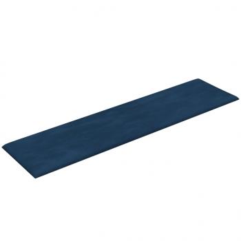 Wandpaneele 12 Stk. Blau 60x15 cm Samt 1,08 m²