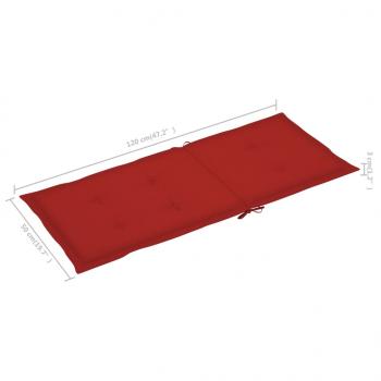 Gartenstuhlauflagen für Hochlehner 4 Stk. Rot 120x50x3 cm Stoff