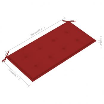 Gartenbank-Auflage Rot 100x50x3 cm Oxford-Gewebe