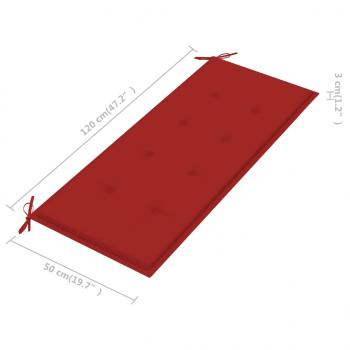 Gartenbank-Auflage Rot 120x50x3 cm Oxford-Gewebe