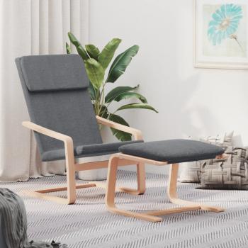 ARDEBO.de - Relaxsessel mit Hocker Dunkelgrau Stoff