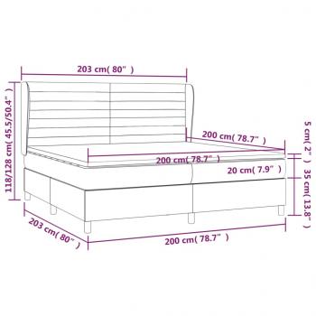 Boxspringbett mit Matratze Schwarz 200x200 cm Stoff