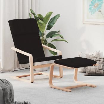 ARDEBO.de - Relaxsessel mit Hocker Schwarz Stoff