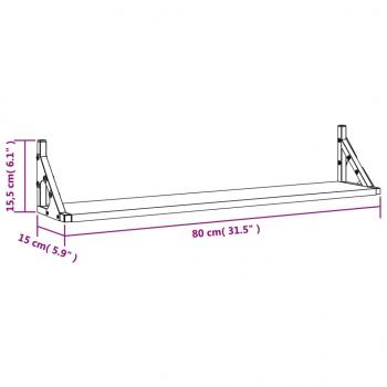 Wandregale 2 Stk. Schwarz 80x15x15,5 cm Holzwerkstoff