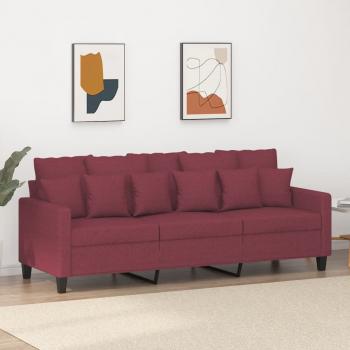 ARDEBO.de - 3-Sitzer-Sofa Weinrot 180 cm Stoff