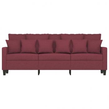 3-Sitzer-Sofa Weinrot 180 cm Stoff