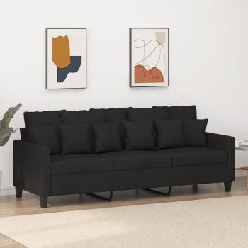 ARDEBO.de - 3-Sitzer-Sofa Schwarz 180 cm Stoff