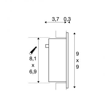 SLV FRAME CURVE LED Einbauleuchte, 3000K, eckig, silbergrau, inkl. Blattfedern (111292)