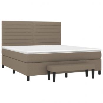 Boxspringbett mit Matratze Taupe 180x200 cm Stoff