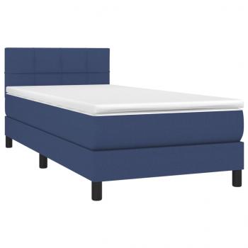 Boxspringbett mit Matratze Blau 90x190 cm Stoff