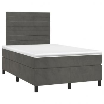 Boxspringbett mit Matratze Dunkelgrau 120x200 cm Samt