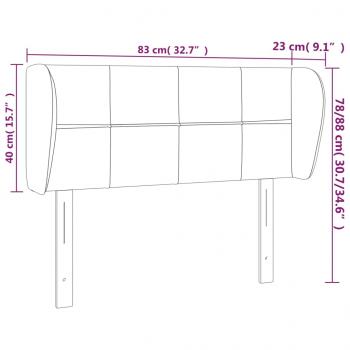 Kopfteil mit Ohren Schwarz 83x23x78/88 cm Stoff