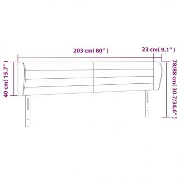 Kopfteil mit Ohren Dunkelblau 203x23x78/88 cm Samt