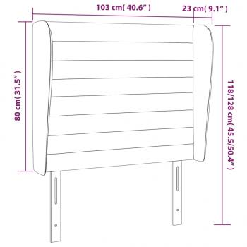 Kopfteil mit Ohren Dunkelgrau 103x23x118/128 cm Stoff