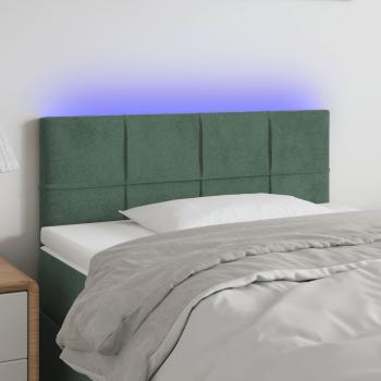 ARDEBO.de - LED Kopfteil Dunkelgrün 90x5x78/88 cm Samt