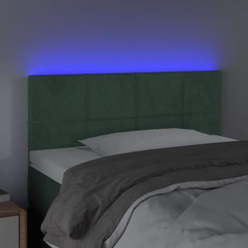 LED Kopfteil Dunkelgrün 90x5x78/88 cm Samt