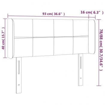 LED Kopfteil Taupe 93x16x78/88 cm Stoff