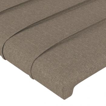 Bettgestell mit Kopfteil Taupe 100x200 cm Stoff