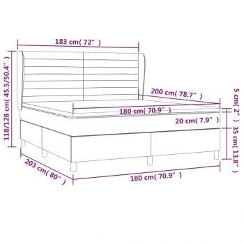 Boxspringbett mit Matratze Blau 180x200 cm Stoff