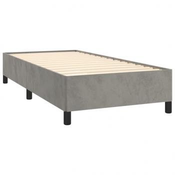 Boxspringbett mit Matratze Hellgrau 100x200 cm Samt