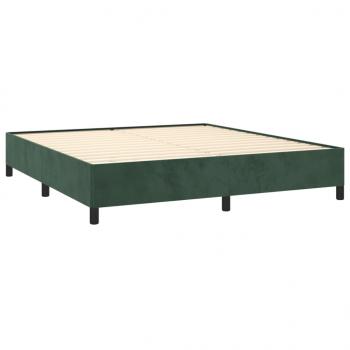 Boxspringbett mit Matratze Dunkelgrün 180x200 cm Samt