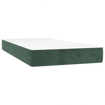 Boxspringbett mit Matratze & LED Dunkelgrün 200x200 cm Samt