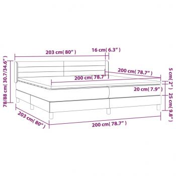 Boxspringbett mit Matratze Hellgrau 200x200 cm Samt