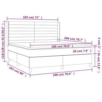 Boxspringbett mit Matratze Dunkelgrau 180x200 cm Stoff