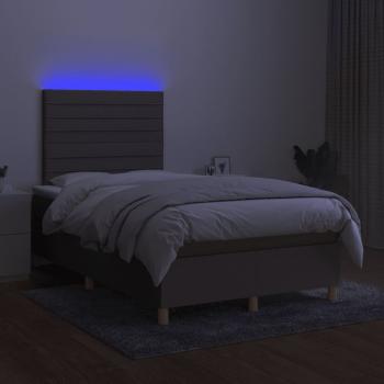 Boxspringbett mit Matratze & LED Taupe 120x200 cm Stoff