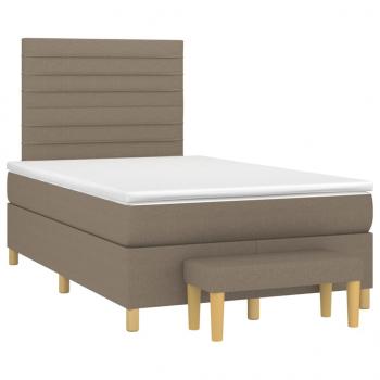 Boxspringbett mit Matratze Taupe 120x200 cm Stoff