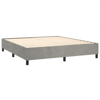 Boxspringbett mit Matratze Hellgrau 200x200 cm Samt