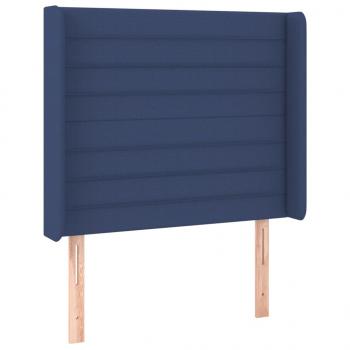 Boxspringbett mit Matratze & LED Blau 90x190 cm Stoff